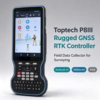 Toptech P8III Pengontrol Survei Genggam Tangguh Android Pengumpul Data Lapangan dengan Keyboard Lengkap IP68 untuk GNSS RTK