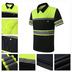 Camiseta Polo de Seguridad Reflectante de Alta Visibilidad, Transpirable e Impermeable para Hombre, Diseño de Logotipo Personalizado, Poliéster Antibacteriano de Secado Rápido - Product Image 5