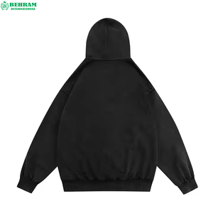 Sweat à capuche unisexe en molleton bouclette de coton, coupe classique, grammage lourd, avec fermeture éclair personnalisée, effet délavé à l'acide et broderie vieillie - Product Image 1