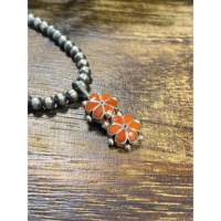 Pendentif Fleur en Corail et Argent Sterling - Charme de Bijouterie Fine