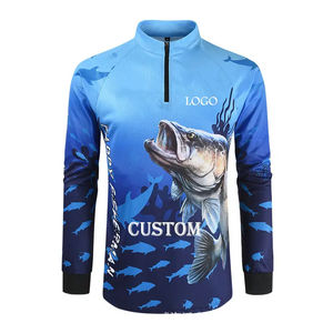 Camisa de Pesca de Manga Corta para Hombre, Talla Grande, Transpirable, con Capucha, Secado Rápido, Protección UV UPF 50, Diseño de Sublimación - Product Image 1
