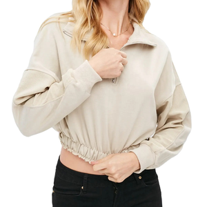 Oem Service Drop Shoulder 2 Piece Se Joggers Pants Sweatshirt With <b>Sweatpants</b> Blank Hoodies oversized Crop <b>Women</b> Sweatshirt - Product Image 4