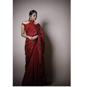 Robe pour femme indienne pas chère, vente en gros à bas prix, très belle pièce de chemisier à broderie chinon lourde pour le travail - Product Image 4