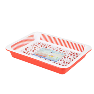 Plateau de drainage rectangulaire en plastique PP multicolore pour tasses et verres, avec design à trous de drainage, pour table basse de salon, station de boissons - Product Image 4