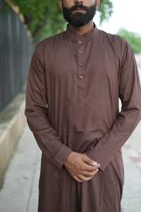 OEM 2025 Vêtements islamiques de Dubaï arabes de haute qualité Thobes ethniques à manches courtes Thobes Thobes ethniques à manches courtes pour hommes de couleur unie Thobe musulman pour hommes - Product Image 5