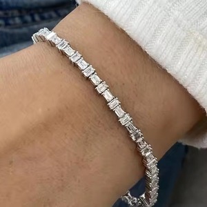 New Design white Gold Moissanite Diamond Bracelet for Women Moissanite Diamond Silver / 10K / 14K Gold Fine Jewelry - Product Image 1
