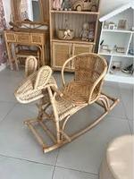 Chaise à bascule pour tout-petit en rotin moderne de haute qualité, écologique et sécurisée, siège à bascule pour bébé, mobilier de décoration pour la chambre d'enfant