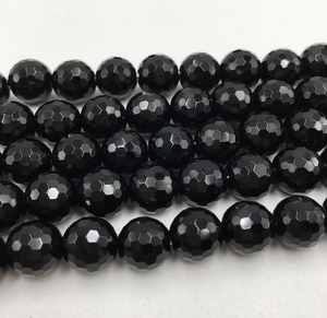 Natural Black Onyx 15 Inch Rondelles Round <b>Ball</b> Shape Faceted Beads for Jewelry Like Anklet <b>Bracelet</b> for Women 1 Full Strands - Product Image 5
