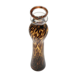 Artisanal Tortoise Shell <b>Glass</b> Bottle <b>Vase</b> for Home Decor, Tabletop Styling, and Elegant <b>Flower</b> Display - Product Image 3