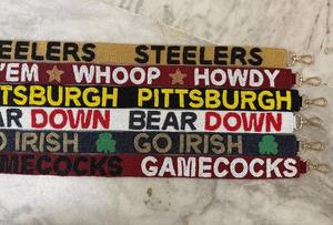 Sangles de sac à main personnalisées en perles, style universitaire West Point, couleur noire et dorée, sangles élégantes pour sac bandoulière - Product Image 5