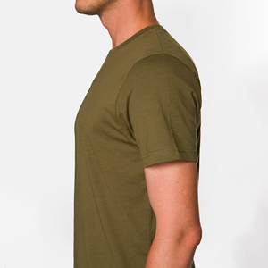 T-shirt à impression personnalisée pour hommes, T-shirts à col épais 100% coton, T-shirt uni et lourd pour hommes - Product Image 4