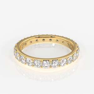 Lab Grown Round Cut Diamond Eternity Band <b>Ring</b> 18K Gold Elegant Diamond <b>Rings</b> - Product Image 1