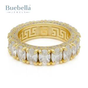 Delicado y Original 925 plata esterlina 14K chapado en oro Moissanite diamante corte ovalado anillo regalo de boda joyería para hombres - Product Image 2