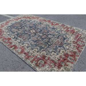 Alfombra Vintage Extra Grande, Alfombra Turca de 6.6x10.7 pies, Alfombra de Lana con Diseño Floral Azul - Product Image 1