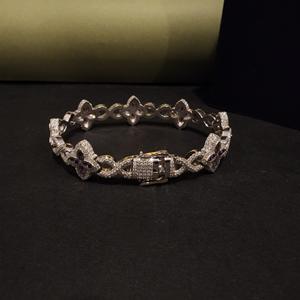 Pulsera certificada IGI de corte brillante redondo de 3.5CT con diamante cultivado en laboratorio para mujer en oro macizo de 14kt con diseño único - Product Image 2