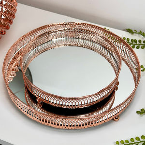 Metal Aluminum <b>Small</b> Jewelry storage Display <b>Mirror</b> Plate Christmas Decorative Serving Tray for decoration - Product Image 6