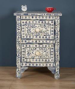 Console de rangement décorative en bois sculpté à la main avec incrustations d'os pour les espaces de vie, disponible à un prix compétitif - Product Image 1