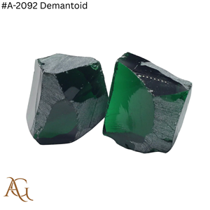 Nano Diamante en Bruto Cultivado en Laboratorio # Gema Sintética de Laboratorio, Verde Demantoid 2092, Resistente al Calor, para Tallado y Facetado - Product Image 4