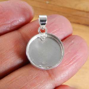 Alta calidad sólida plata esterlina 925 semi montaje fabricación redonda 4mm a 20mm piedra montaje bisel taza DIY Collet colgante - Product Image 3