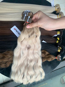 Ruban ondulé super doublement dessiné de luxe en gros en 100% extensions de cheveux humains vietnamiens bruts toutes les couleurs 60cm - Product Image 4