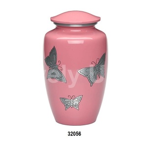 Hot Sale Engraved Silver Butterfly Classic Large Cremation Adult Urn For Human Ashes With Free <b>Velvet</b> <b>Bag</b> - Product Image 2