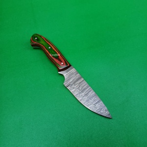 ดามัสกัสเหล็กบุชคราฟท์ล่าสัตว์มีดยังชีพ EDC มีดไม้ pakka มีดญี่ปุ่นพร้อมปลอกหนัง - Product Image 2