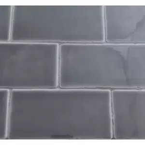 3x6 Gris foncé Brillant Porcelaine émaillée Subway Carreaux de céramique Lumineux Carreaux muraux pour cuisine, salle de bain, salle à manger, chambre à coucher (BOX 11 SF) - Product Image 1