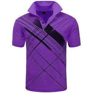 Polo athlétique à rayures pour hommes 100% coton respirant séchage rapide léger surdimensionné Fitness T-Shirt imprimé OEM disponible - Product Image 2