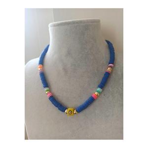 Collana da donna con perline colorate Fimo malocchio