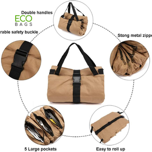 ถังเก็บเครื่องมือผ้าใบเคลือบแว็กซ์หนักม้วนเก็บประแจขนาดใหญ่ปรับแต่งได้ - Product Image 6