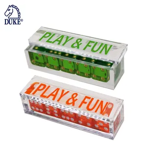 Custom Plastic Case Verpakking Met Aangepaste Playing Game Dobbelstenen Set