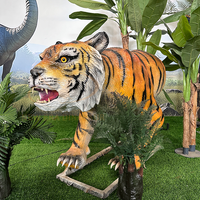 Tigre Électrique Animatronique Réaliste pour Parc d'Aventures, Modèle Animal d'Intérieur avec Capteur Infrarouge, Personnalisé pour Centres Commerciaux et Espaces Publics