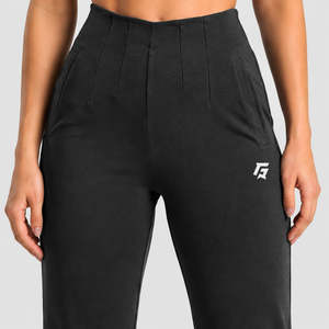 Pantalones Anchos de Cintura Alta para Mujer, Marca Aira Move, Transpirables, Negros, Talla XL, Tejido Terry Liso - Product Image 5