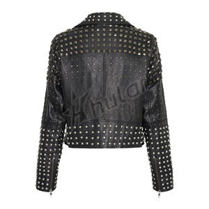 Traje de Motociclista Estilo Europeo Americano para Mujer, Chaqueta Corta de Cuero de Talla Grande, Abrigo Ajustado de Invierno para Primavera y Otoño - Product Image 4