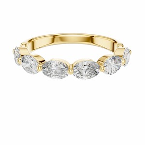 Anillo de Plata de Ley 925 con Banda de Eternidad de 6 Piedras de Moissanita de Corte Ovalado de 1.80ctw - Product Image 2
