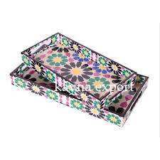 Latest Design Wood MDF <b>Decorative</b> Serving <b>Tray</b> Unique Square Luxury Kitchenware <b>Tray</b> <b>For</b> Tea <b>Coffee</b> And <b>Table</b> Home Decoration - Product Image 2