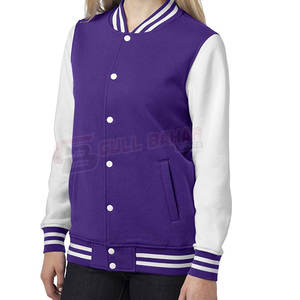 Veste universitaire légère à manches longues pour femme avec boutons pression et détails à rayures Produit fini respirant - Product Image 1