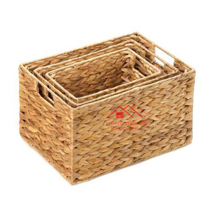 2024 tendance chaude jacinthe d'eau stockage tissé paniers tissé panier de rangement décoratif panier à linge poubelle - Product Image 4