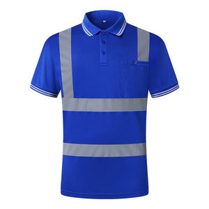 Chemises de construction réfléchissantes pour hommes séchage rapide haute visibilité sécurité travail polo chemise à manches courtes hommes en plein air prix de gros - Product Image 4