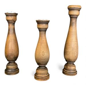 ชุดเชิงเทียนไม้แบบเรียบง่าย ดีไซน์งานกลึงด้วยมือ สำหรับการตกแต่งบ้านสไตล์มินิมอลที่อบอุ่น - Product Image 6