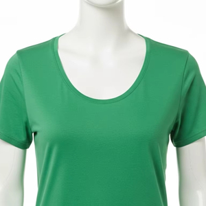 T-shirt pour femme à col rond en polyester et coton, respirant, doux, confortable, décontracté, vêtement quotidien, haut tendance pour l'été, usage en extérieur - Product Image 2
