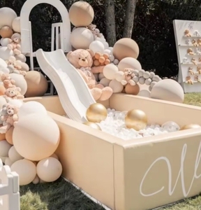 Trong nhà vuông tròn bóng hồ bơi với mềm Pastel Mat hàng rào Toddler chơi khu vực có tính năng Nhà bóng Pit với <span class=keywords><strong>Slide</strong></span> - Product Image 4