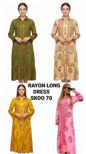 ชุดเดรสแม็กซี่ผ้าเรยอนสำหรับผู้หญิง | ดีไซน์พลิ้วไหวยาวเหมาะสำหรับฤดูร้อน | ผ้าระบายอากาศ | เหมาะสำหรับชายหาดท่องเที่ยวหรือสวมใส่ทุกวัน - Product Image 3