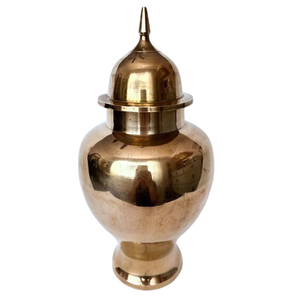 Pot de temple en laiton pur de haute qualité avec finition polie, pot de temple en laiton vintage pour la décoration du temple - Product Image 1