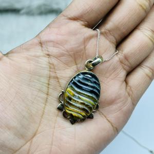 Colgante de ojo de tigre Colgante de Plata de Ley 925 Colgante de piedra preciosa de ojo de tigre Joyería de plata hecha a mano Regalo de joyería de ojo de tigre - Product Image 4