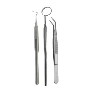 Mango hueco Manual alemán de acero inoxidable, 3 uds., Kit de diagnóstico de examen Dental profesional, reutilizable de alta calidad - Product Image 2