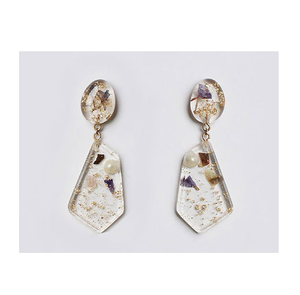 Ewelry-pendientes de resina de forma ovalada, pendientes de color azul hechos a mano - Product Image 6