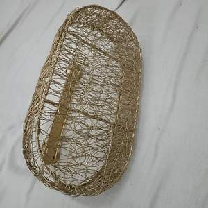 Cesta de hoja de almacenamiento decorativa de Metal de hierro moderno con asa para cesta de regalo de vino de tarifa barata de Navidad tarifa baja - Product Image 5