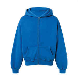Sweat à capuche zippé surdimensionné pour hommes, poids lourd, délavé au soleil, en détresse, streetwear unisexe délavé à l'acide, sweats à capuche personnalisables - Product Image 1