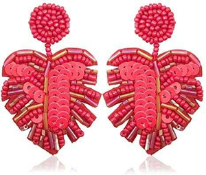 Pendiente XO bordado con cuentas hecho a mano de moda con ternura elegante y toque de joyería hecho a mano de La India - Product Image 2